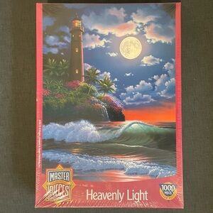 Master Pieces Heavenly Light 1000 Piece Puzzle New in Box Sealed Lighthouse Moon